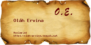 Oláh Ervina névjegykártya